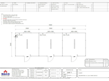 3x12m Three Office (External doors)